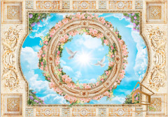 Натяжной потолок с фотопечатью Фрески, своды 052