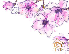 Натяжной потолок с фотопечатью Цветы 293