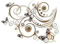 Натяжной потолок с фотопечатью Бабочки 061