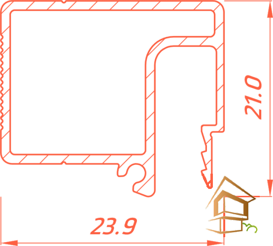 Профиль для натяжных потолков Flexy BRUS 05 теневой, 2 м, не крашенный