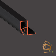 Профиль для натяжных потолков Flexy BRUS 06 теневой, 2 м, черный муар