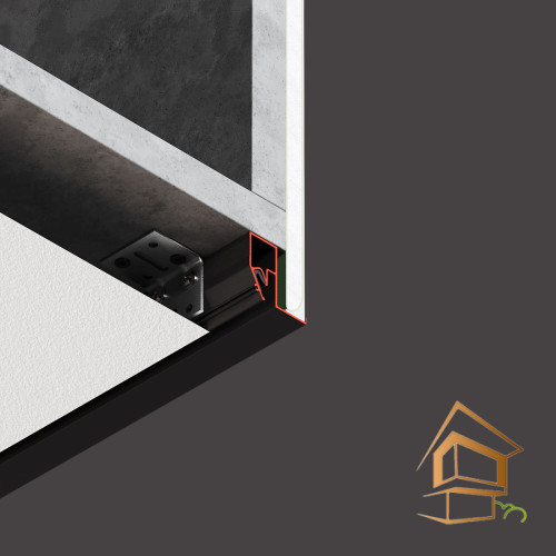 Профиль для натяжных потолков Flexy BRUS 06 теневой, 2 м, черный муар