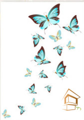 Натяжной потолок с фотопечатью Бабочки 063