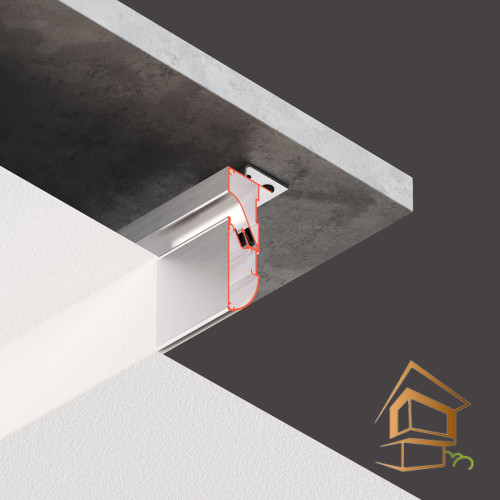 Профиль для натяжных потолков Flexy FUSION 01 бесщелевой, для многоуровневых конструкций, 2 м, не крашеный