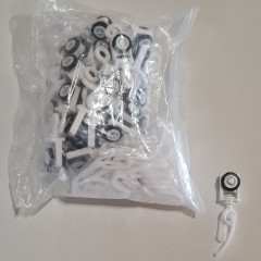 Бегунок — ролик + крючек улитка для гардины Glide, белый (50 шт/уп)