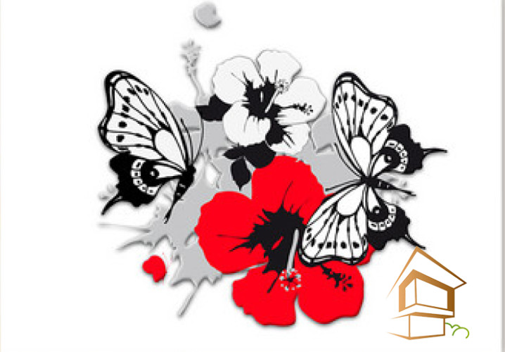 Натяжной потолок с фотопечатью Бабочки 064 -  - 