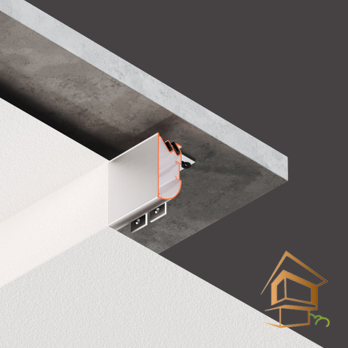 Профиль для натяжных потолков Flexy FUSION 03 бесщелевой, для многоуровневых конструкций, 2 м, не крашеный