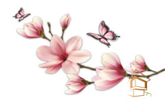 Натяжной потолок с фотопечатью Бабочки 065