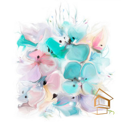 Натяжной потолок с фотопечатью Цветы 280