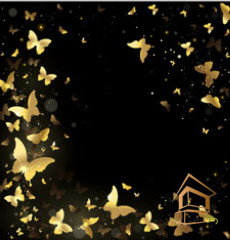 Натяжной потолок с фотопечатью Бабочки 066