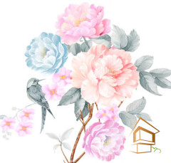 Натяжной потолок с фотопечатью Цветы 299