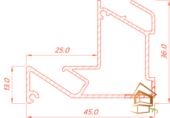 Профиль для натяжных потолков Flexy KONSTRUKTOR 01, для многоуровневых конструкций, 2 м, черный