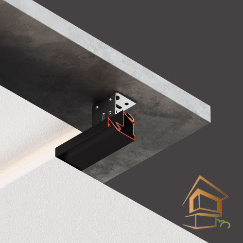 Профиль для натяжных потолков Flexy KONSTRUKTOR 01, для многоуровневых конструкций, 2 м, черный