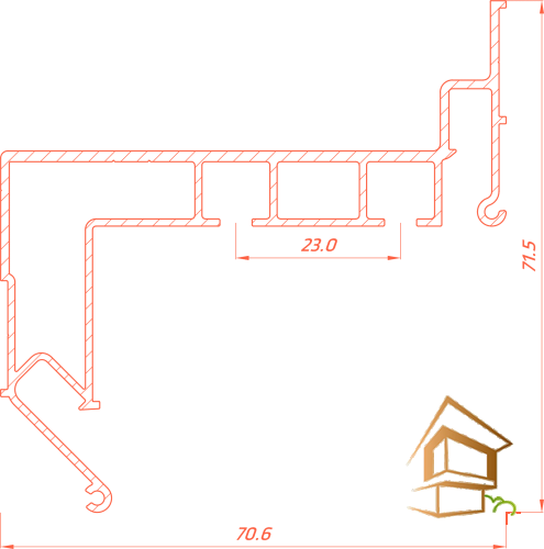Профиль Flexy GARDINA 2 01, двухрядная с нижней заправкой 3.2 м