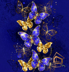 Натяжной потолок с фотопечатью Бабочки 068