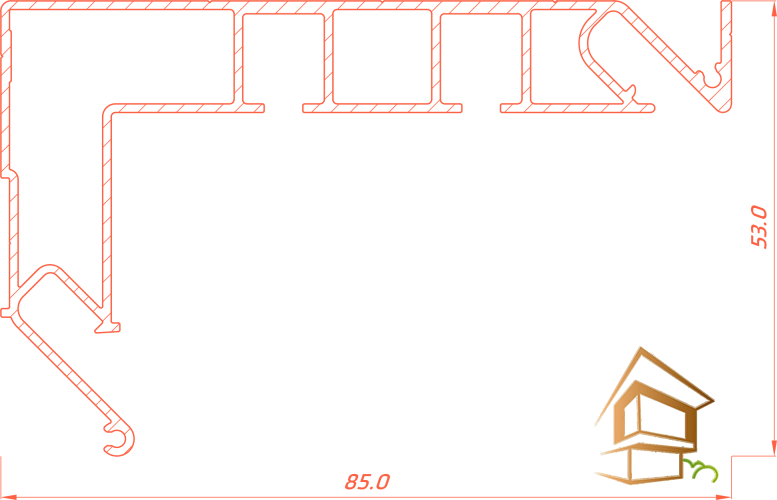 Профиль для натяжных потолков Flexy GARDINA2 02 для карнизных ниш двухрядный, с боковой заправкой 2.2 м белый глянец