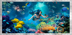 Натяжной потолок с фотопечатью Подводный мир 006