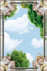 Натяжной потолок с фотопечатью Фрески, своды 061