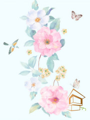 Натяжной потолок с фотопечатью Цветы 303