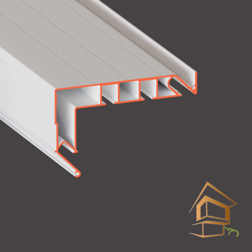 Профиль для натяжных потолков Flexy GARDINA2 02 для карнизных ниш двухрядный, с боковой заправкой 3.2 м белый глянец