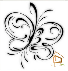 Натяжной потолок с фотопечатью Бабочки 071