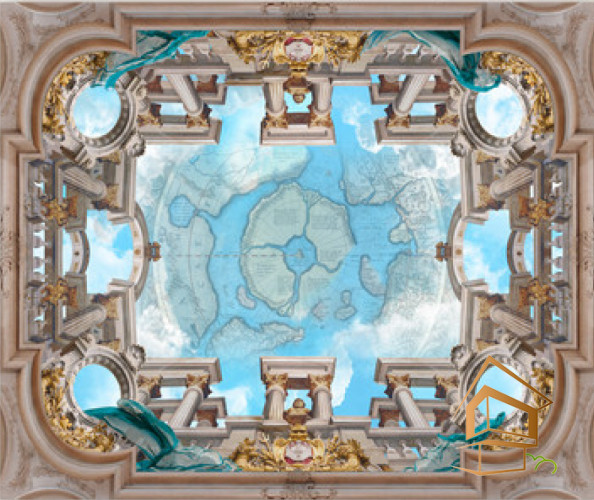 Натяжной потолок с фотопечатью Фрески, своды 063 -  -