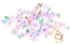 Натяжной потолок с фотопечатью Цветы 286