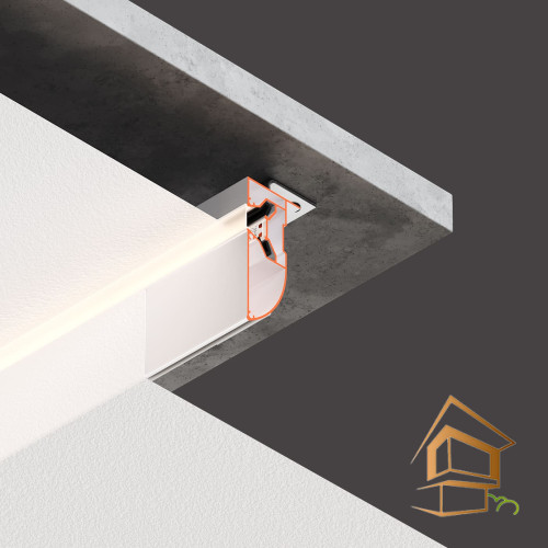 Профиль для натяжных потолков Flexy LED 03 для многоуровневых конструкций с подсветкой, 2 м