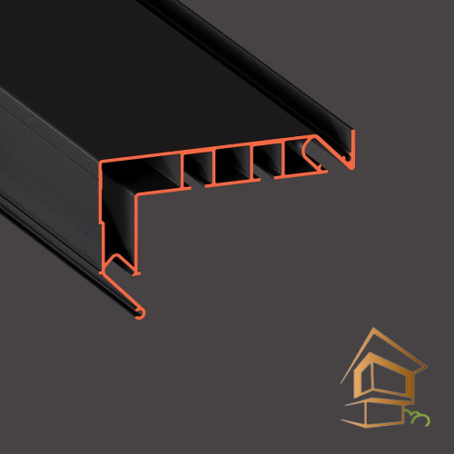 Профиль для натяжных потолков Flexy GARDINA2 02 для карнизных ниш двухрядный, с боковой заправкой 2.2 м черный