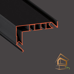 Профиль для натяжных потолков Flexy GARDINA2 02 для карнизных ниш двухрядный, с боковой заправкой 2.2 м черный