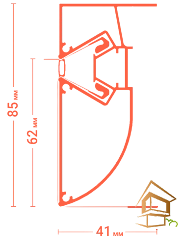 Профиль для натяжных потолков Flexy STANDART 03 для многоуровневых конструкций, 2 м