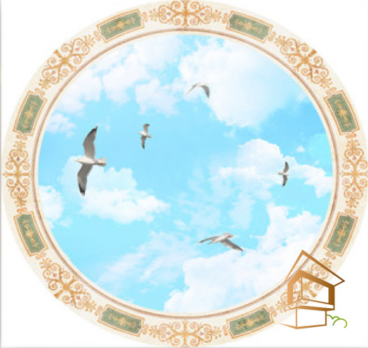 Натяжной потолок с фотопечатью Фрески, своды 066 -  -