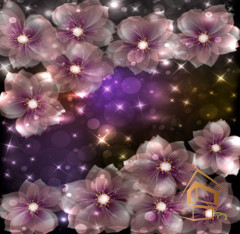 Натяжной потолок с фотопечатью Цветы 307