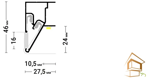 Профиль для натяжных потолков Flexy MURAVEJ 01, не крашенный, 2 м