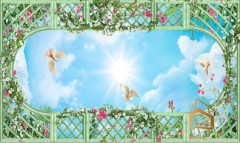 Натяжной потолок с фотопечатью Небо и объекты 010