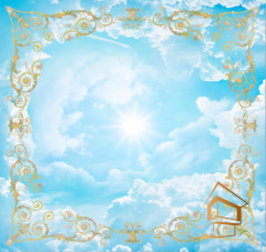 Натяжной потолок с фотопечатью Фрески, своды 067