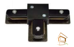 Трековый T-образный коннектор для шинопровода, черный, 1 фаза 