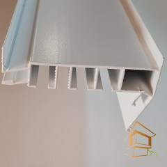 Профиль натяжного потолка карнизный с перегибом ПК 12, белый трехрядный - 3.6 метра