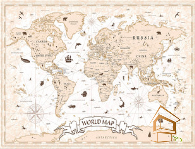 Натяжной потолок с фотопечатью Карты 027 - -