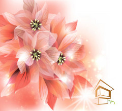 Натяжной потолок с фотопечатью Цветы 310