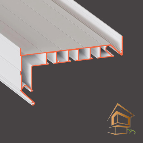 Профиль для натяжных потолков Flexy GARDINA3 03 для карнизных ниш трехрядный 2.5 м белый глянец