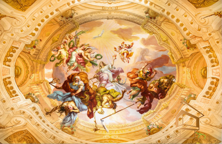 Натяжной потолок с фотопечатью Фрески, своды 071 - -