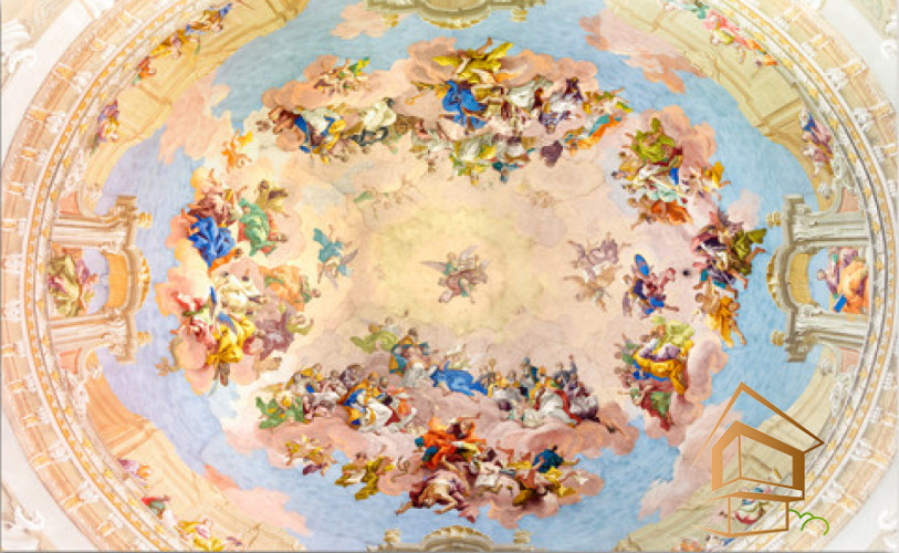 Натяжной потолок с фотопечатью Фрески, своды 072 -  -