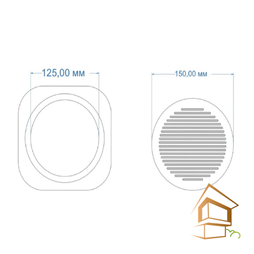 Магнитная вент решетка белая (ревизионная) 125 мм - -