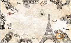 Натяжной потолок с фотопечатью Карты 031