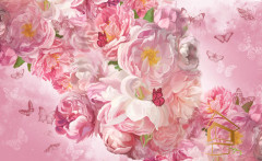 Натяжной потолок с фотопечатью Цветы 204