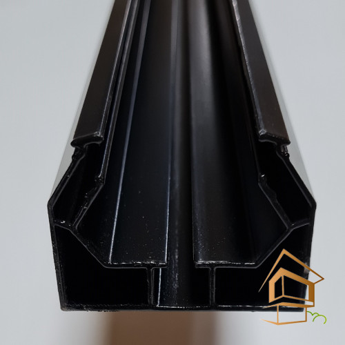 Профиль карнизный (гардина) для натяжных потолков АМ 1, однорядный черный - 2 метра -  - 