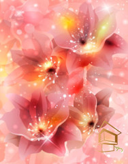 Натяжной потолок с фотопечатью Цветы 315