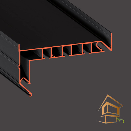 Профиль для натяжных потолков Flexy GARDINA3 03 для карнизных ниш трехрядный 3.2 м черный