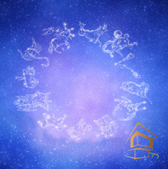 Натяжной потолок с фотопечатью Космос 110